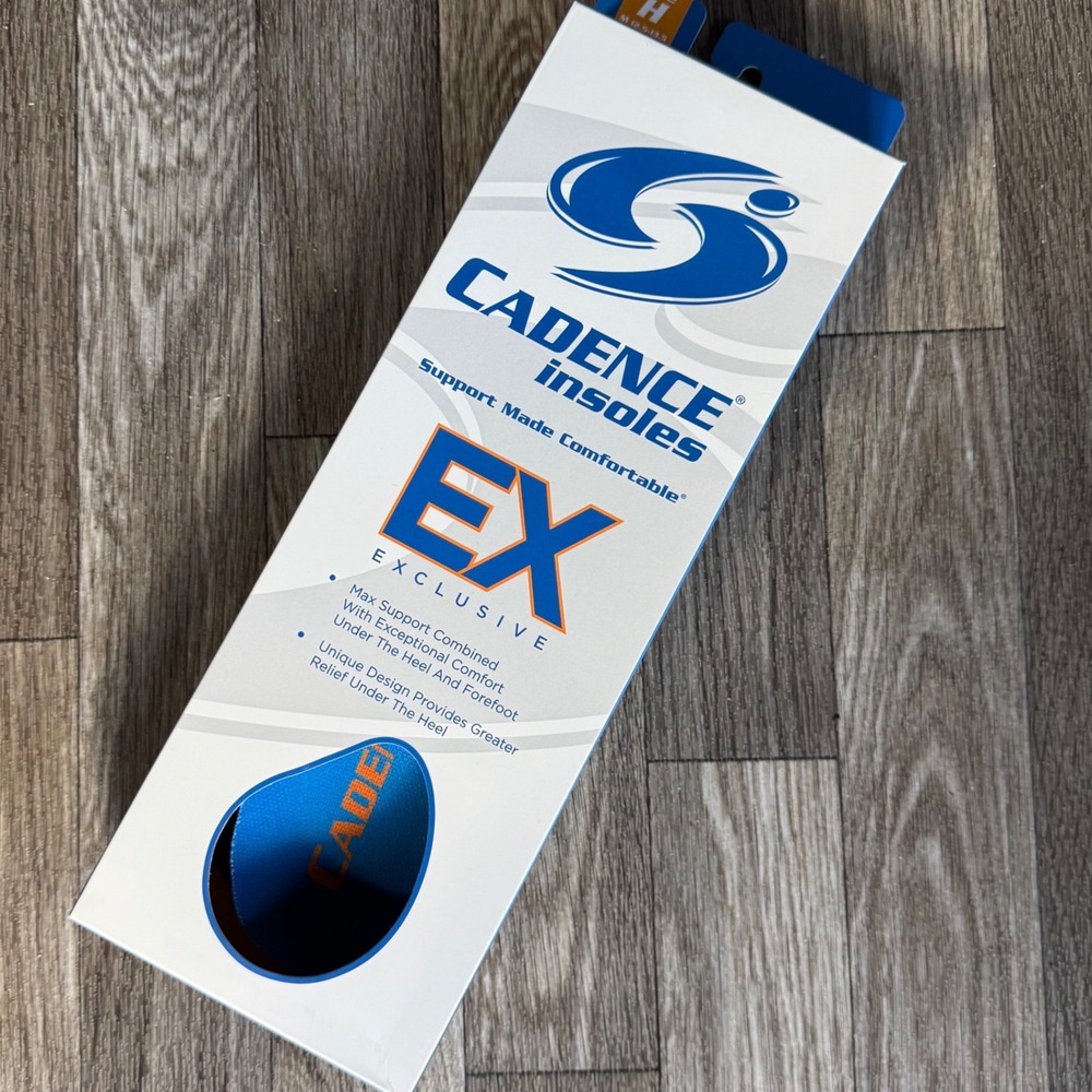 Cadence EX Exclusive Insoles Unisex Size H Blue Max Support Orthotic Inserts